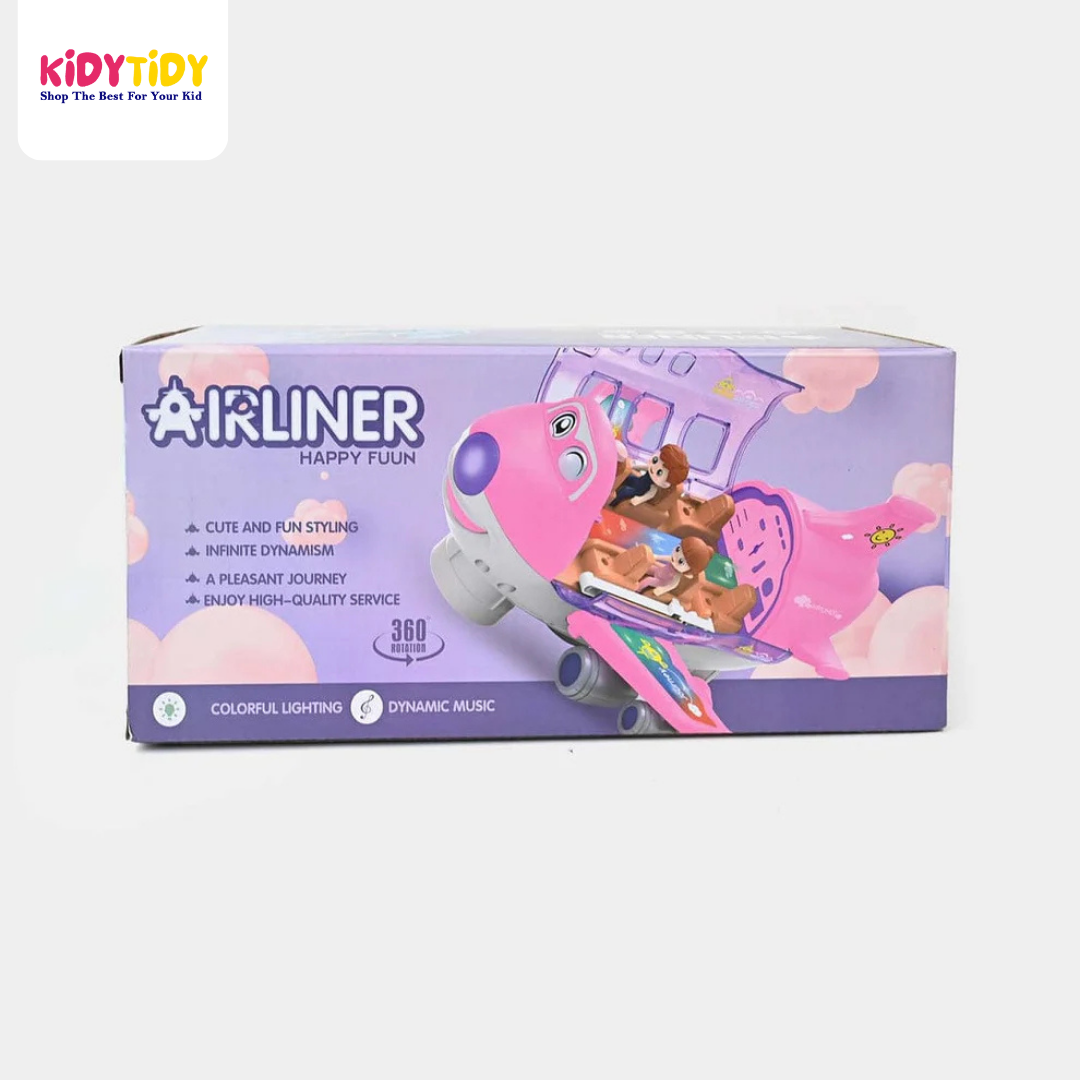 Pink Toy Airplane with Passengers – Kids Playset