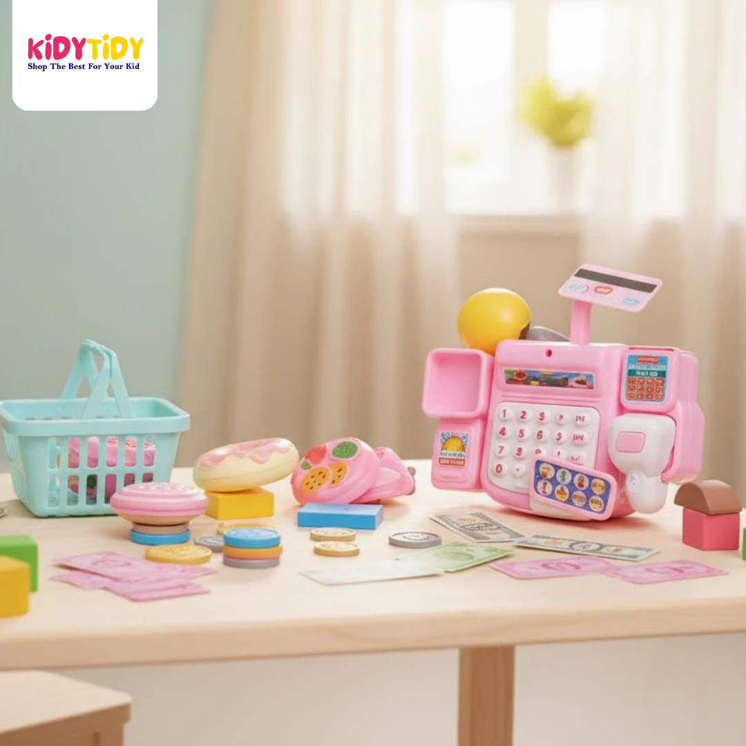 Kids Cash Register Play Set – Pretend Shopping Toy