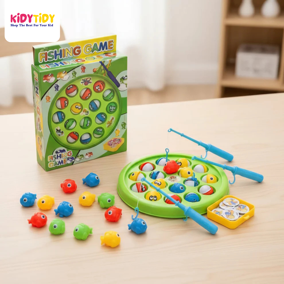 Fun Fishing Game Toy Set – Rotating Electric Fish Pond with Magnetic Rods