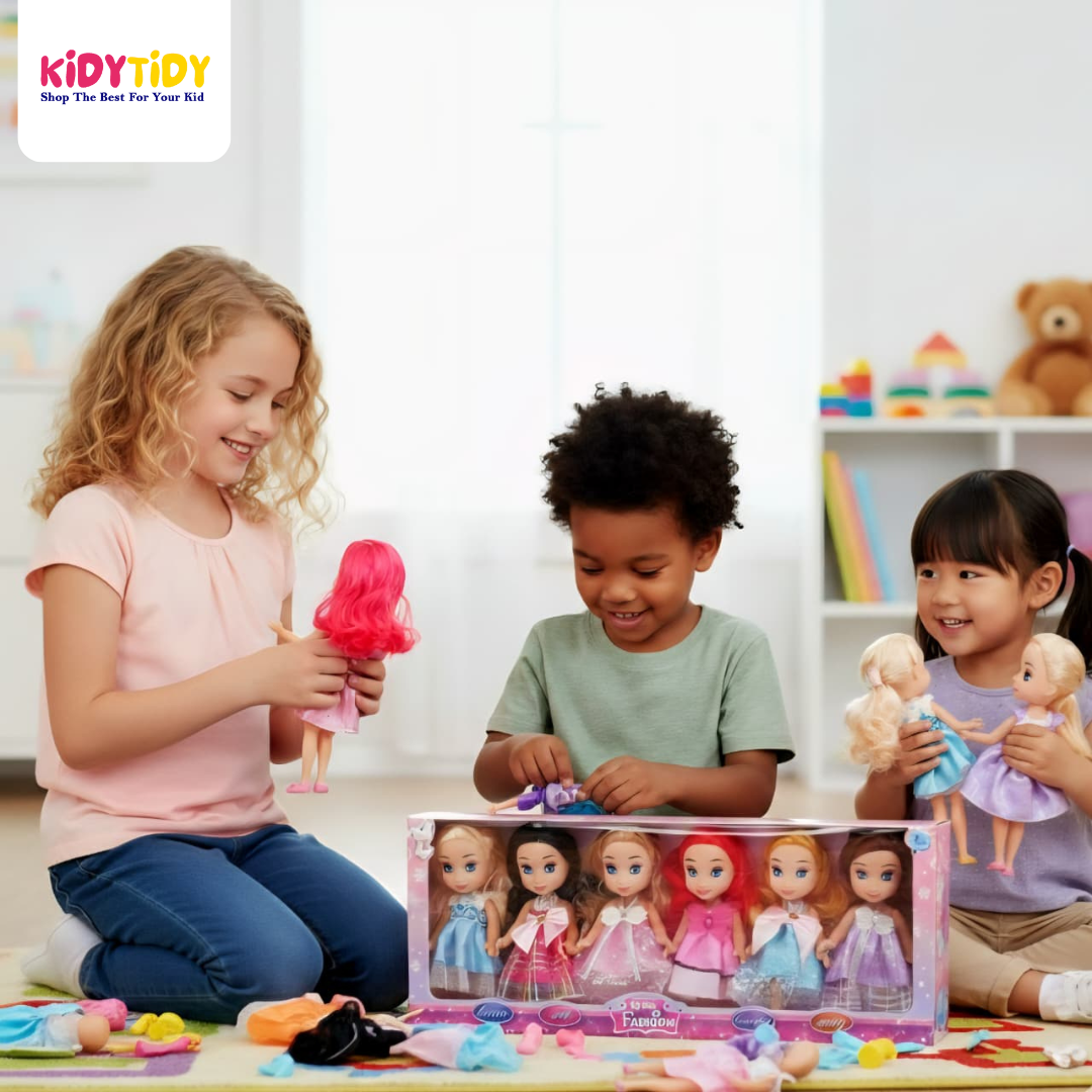 My Baby Fashion Princess Doll Set ā 6-Piece Beautiful Dolls Collection for Kids