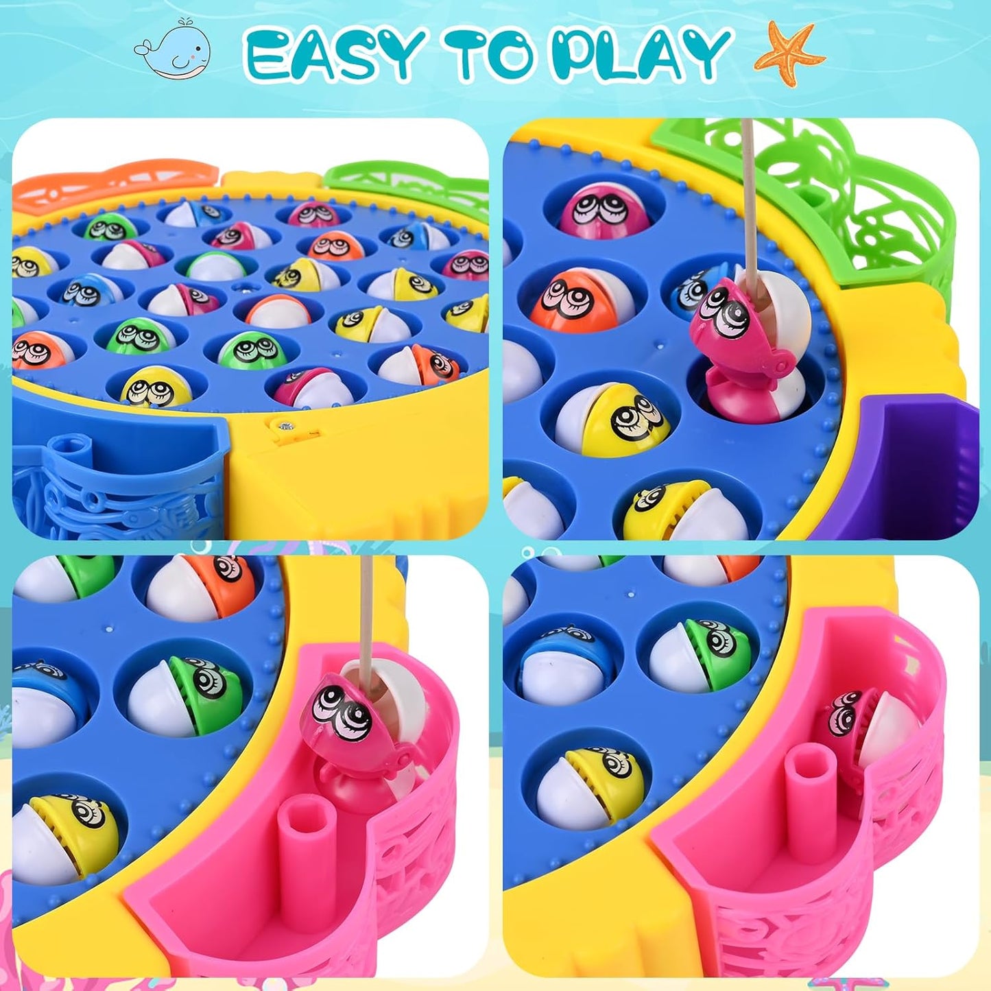 Electric Musical Fishing Game Toy Set for Kids