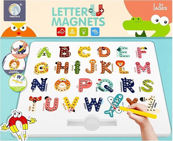 Educational Magnetic Letters Set - Fun Animal-Themed Alphabet Magnets for Kids