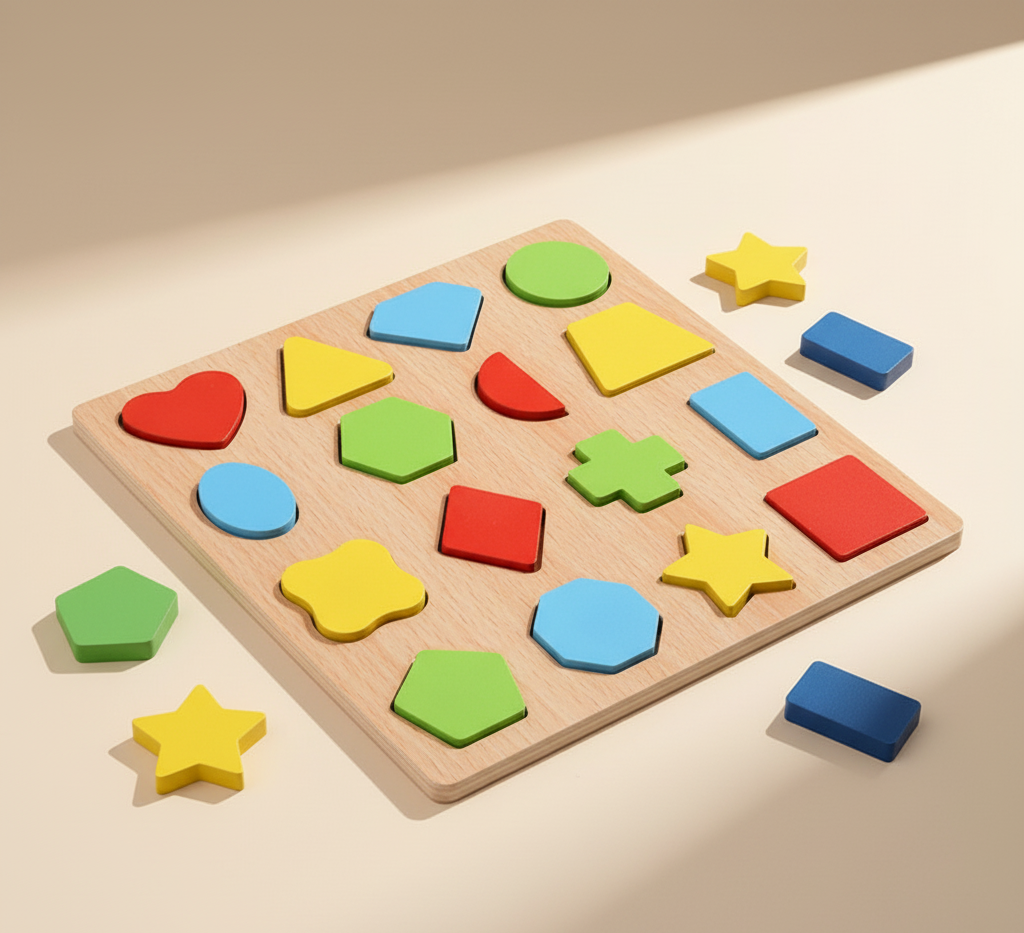 3 in 1 Wooden Educational Puzzle Set for Kids - ABC, Numbers & Shapes!