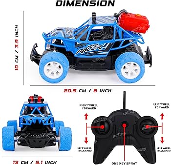Remote Control Monster Truck with Fog Stream Turbo Boost