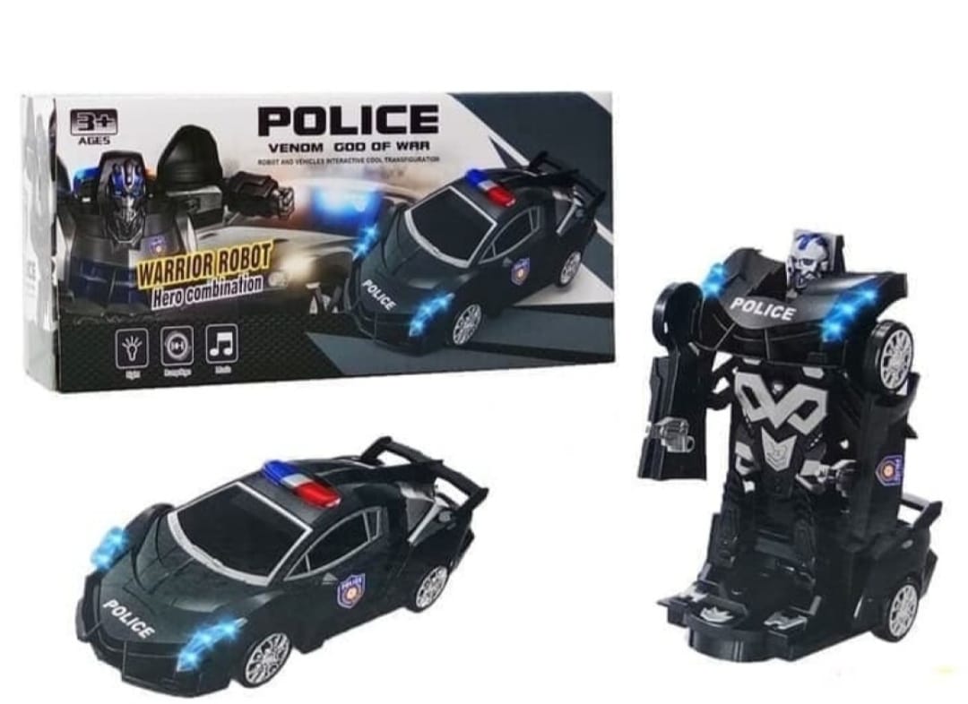 Warrior robot interactive car with police design with music and light