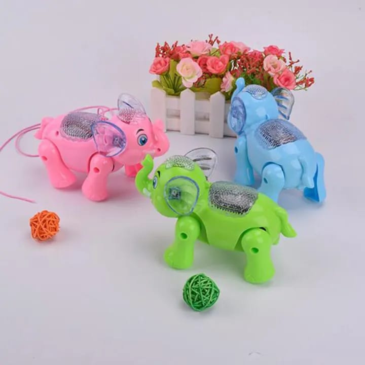 Blue Elephant Toy with Lights and Sounds