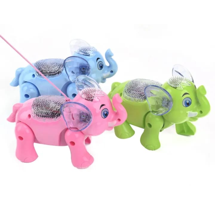 Blue Elephant Toy with Lights and Sounds