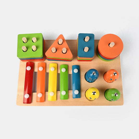 Three-in-One Wooden Column Set – Educational Toy