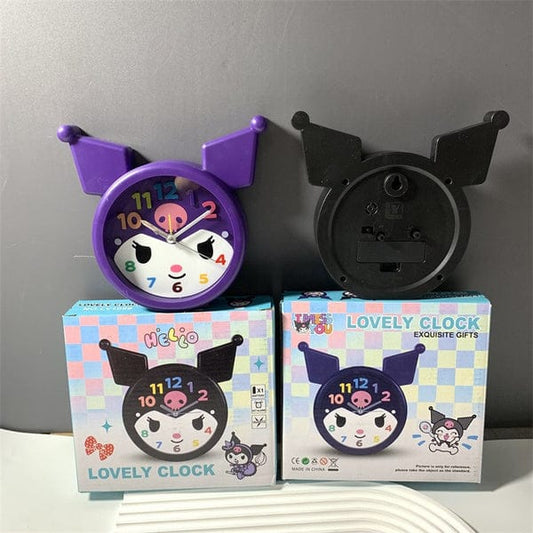 Cute Cartoon Character Wall Clock – Purple 🕒💜