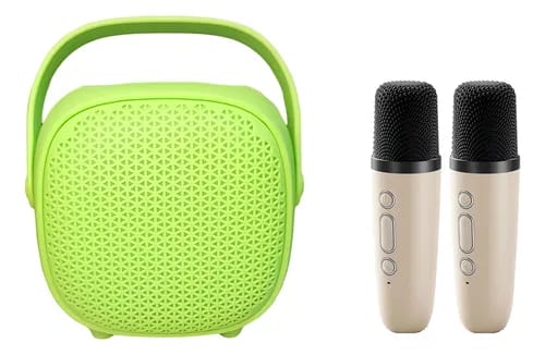 Portable Karaoke Speaker with Dual Wireless Microphones