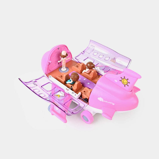 Pink Toy Airplane with Passengers – Kids Playset