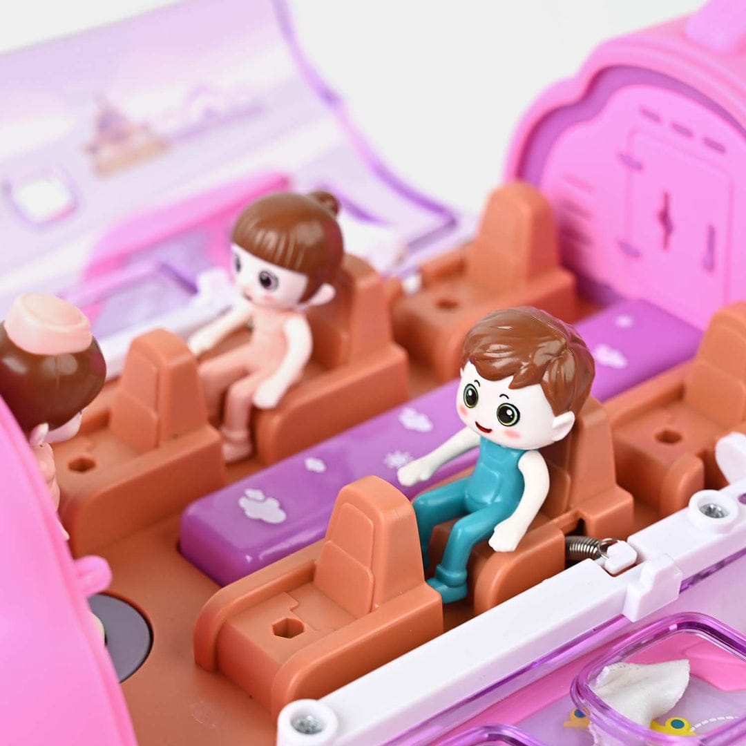 Pink Toy Airplane with Passengers – Kids Playset