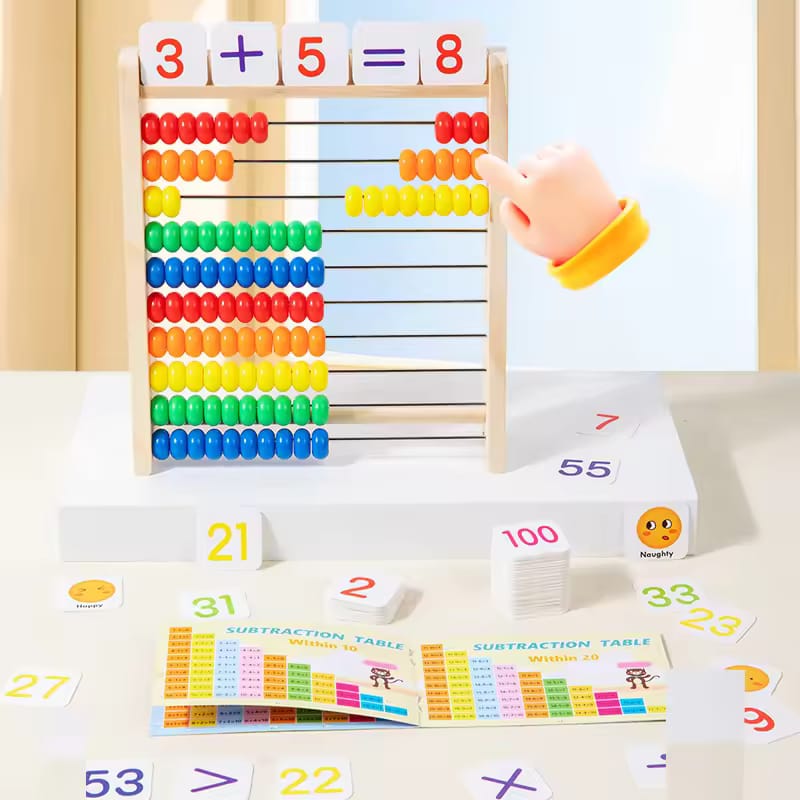 Wooden Educational Abacus with Number Blocks