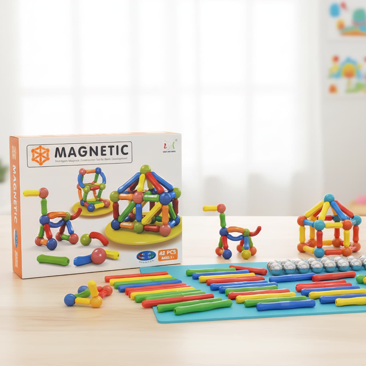 Magnetic Building Blocks Set – 42 PCS Educational Construction Toy