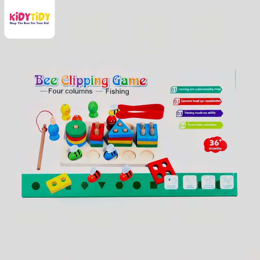 Bee Clipping Game β 4 Columns & Fishing Toy