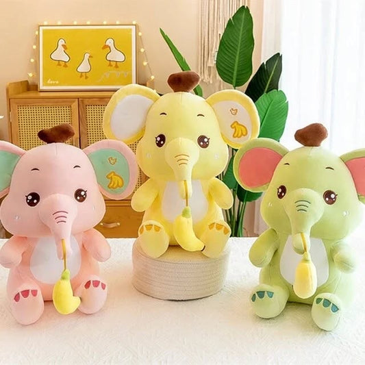 Charming Yellow Elephant Plush Toy- Soft & Cuddly Friend