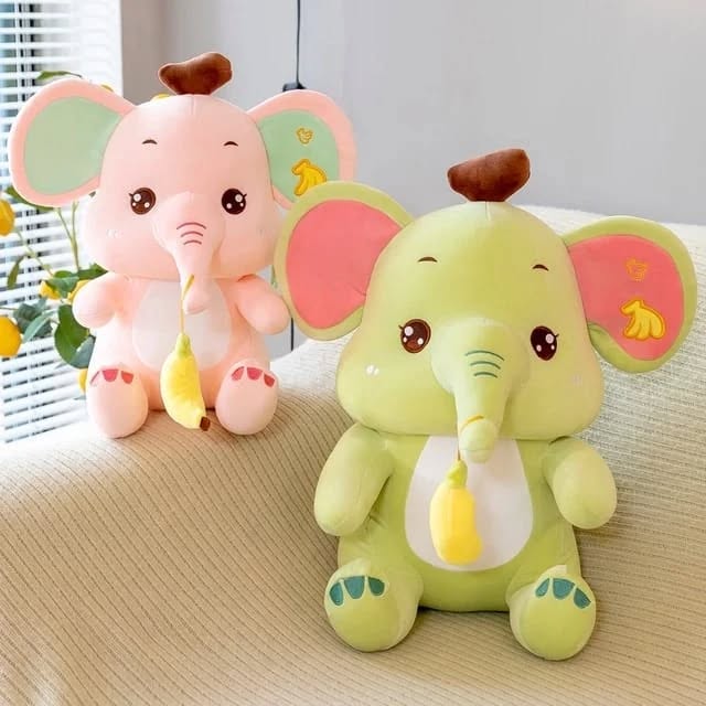 Charming Yellow Elephant Plush Toy- Soft & Cuddly Friend