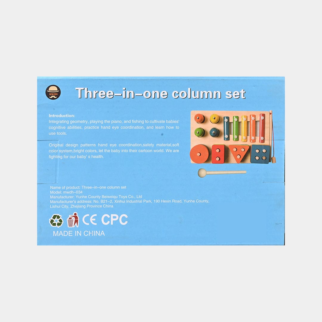 Three-in-One Wooden Column Set β Educational Toy