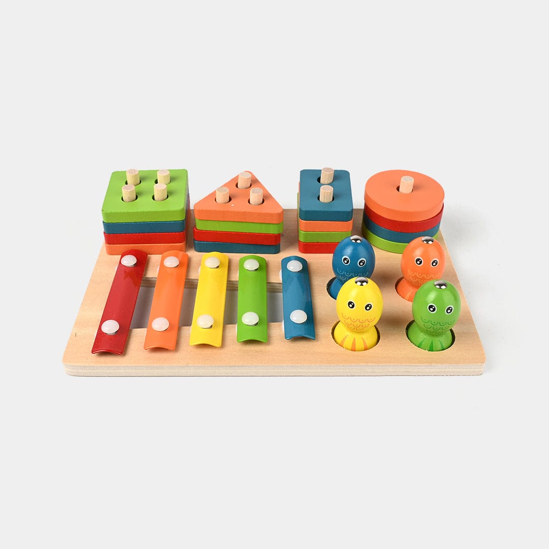 Three-in-One Wooden Column Set β Educational Toy