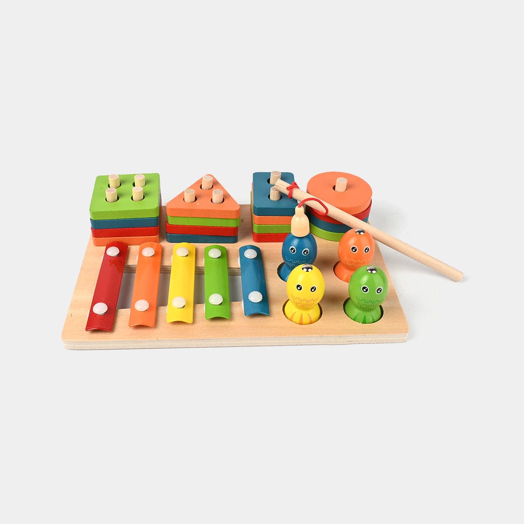 Three-in-One Wooden Column Set β Educational Toy