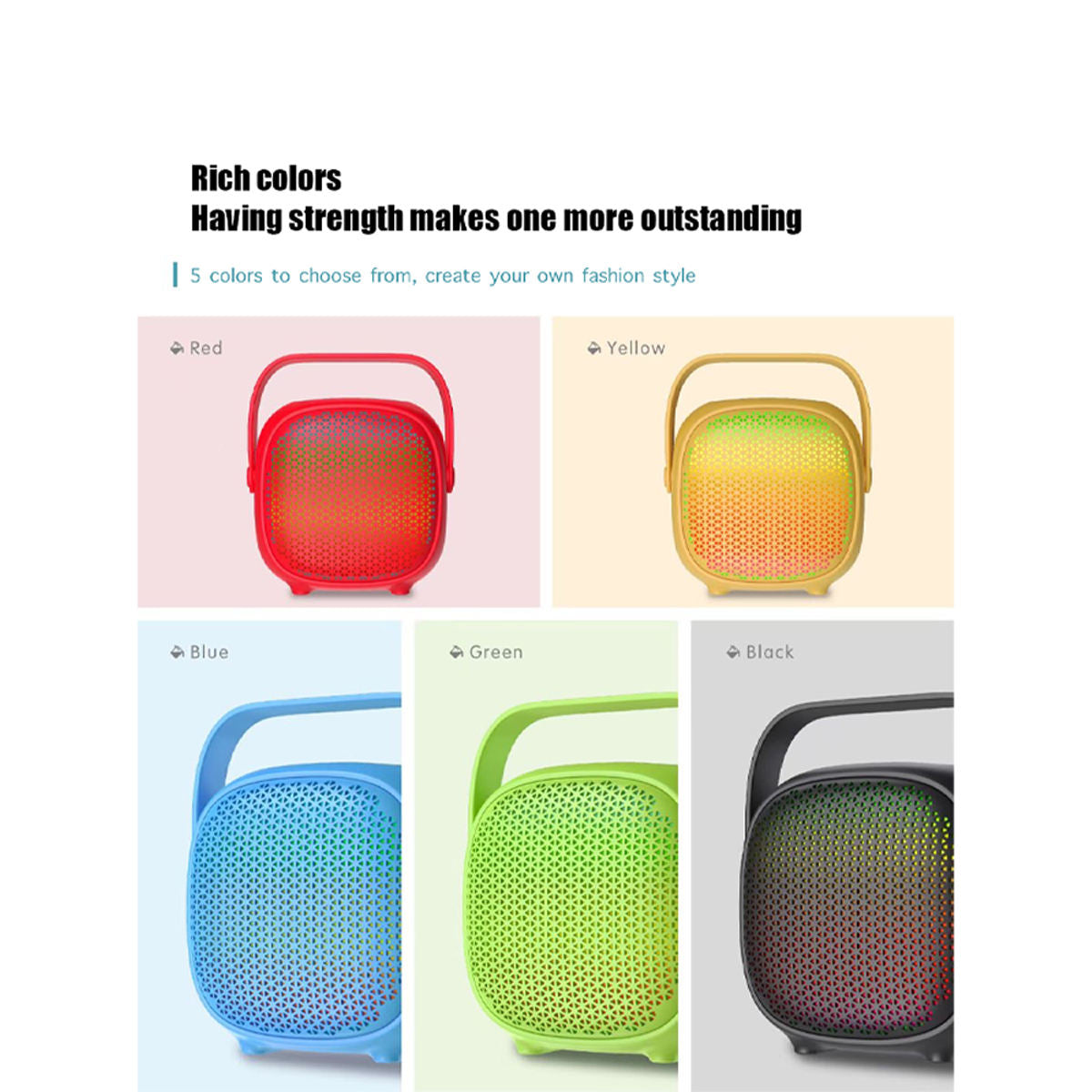 Portable Karaoke Speaker with Dual Wireless Microphones