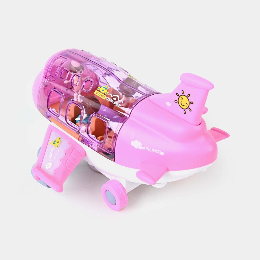 Pink Toy Airplane with Passengers – Kids Playset