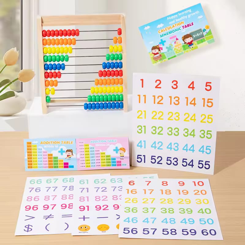 Wooden Educational Abacus with Number Blocks