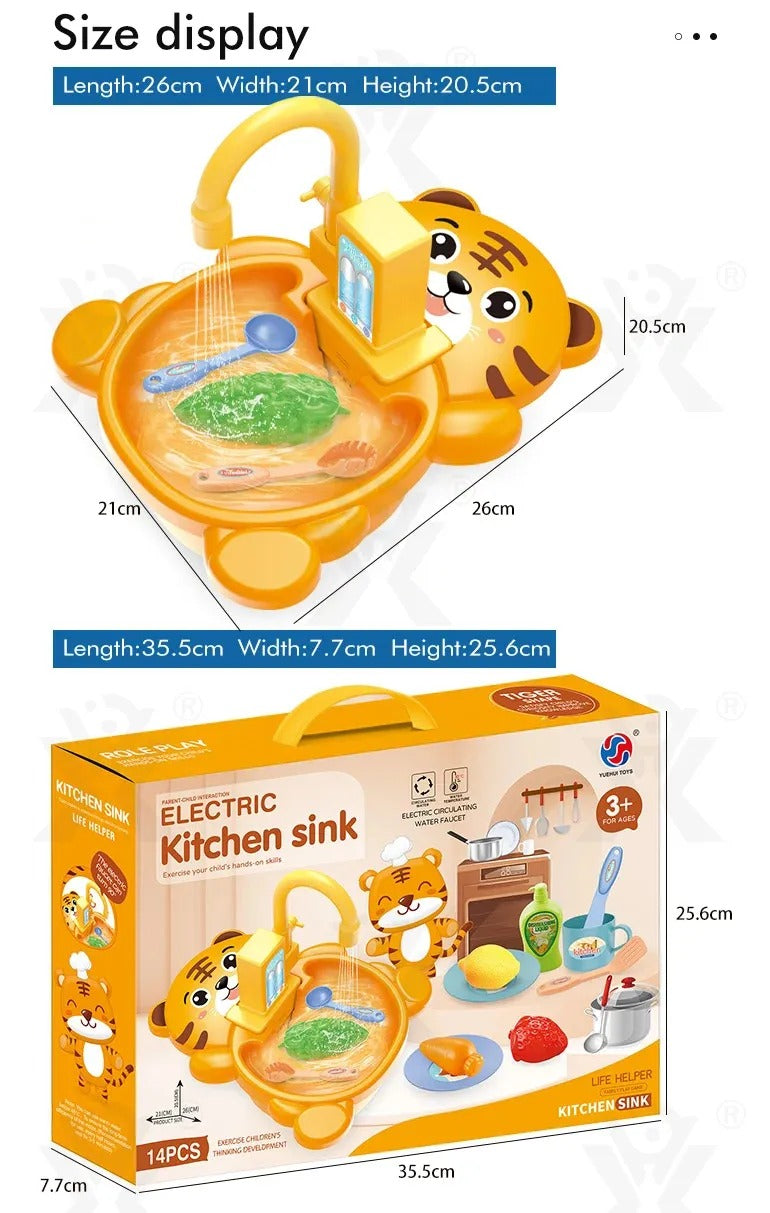 Electric Kitchen Sink Toy Set for Kids