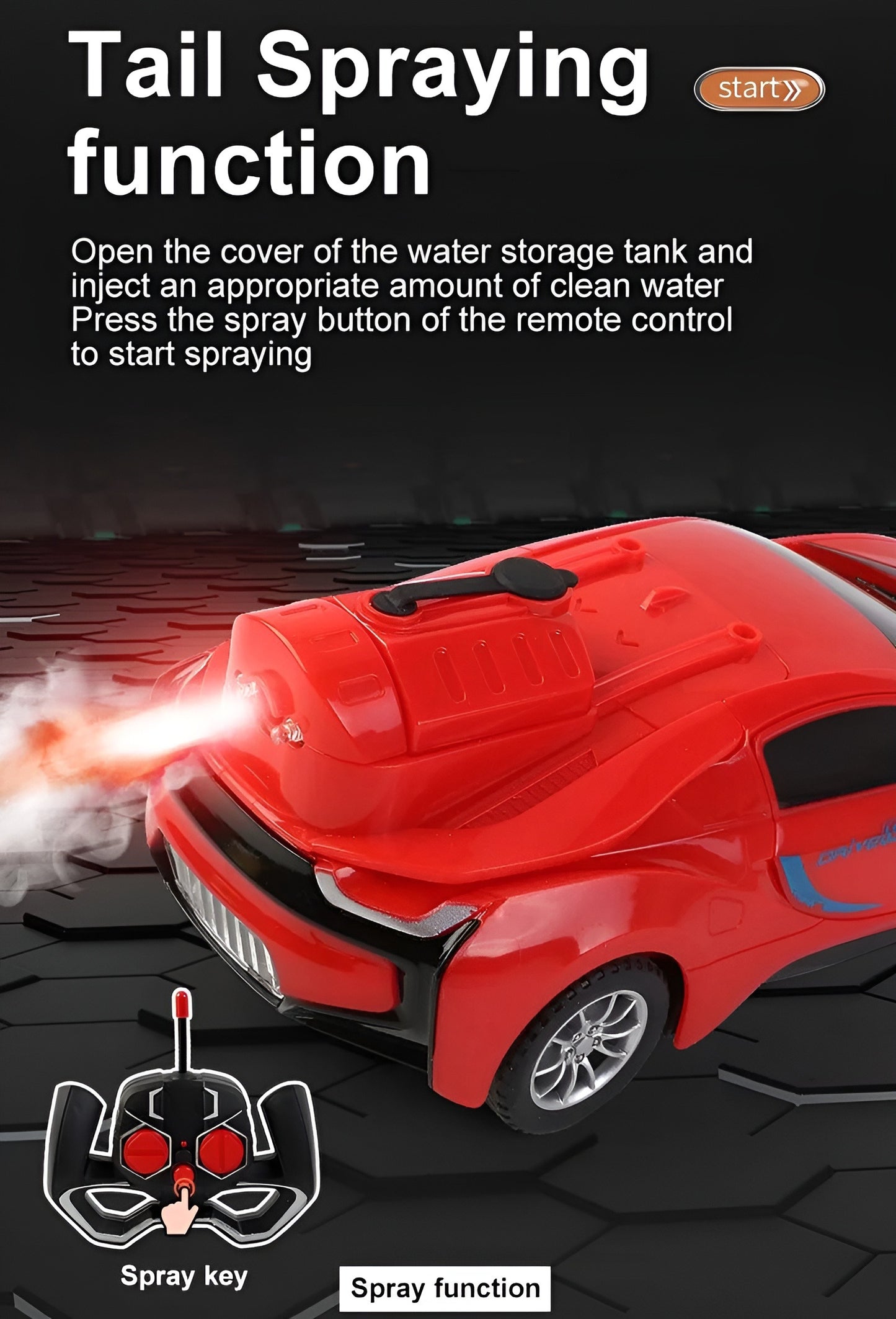3D Light Spray RC Truck Car