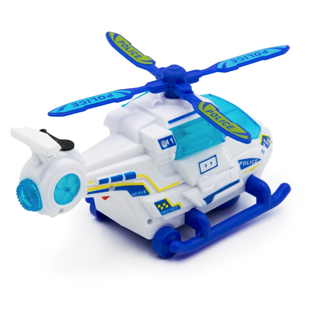Police Helicopter Toy, Bump and Go Plane Toys for Toddlers