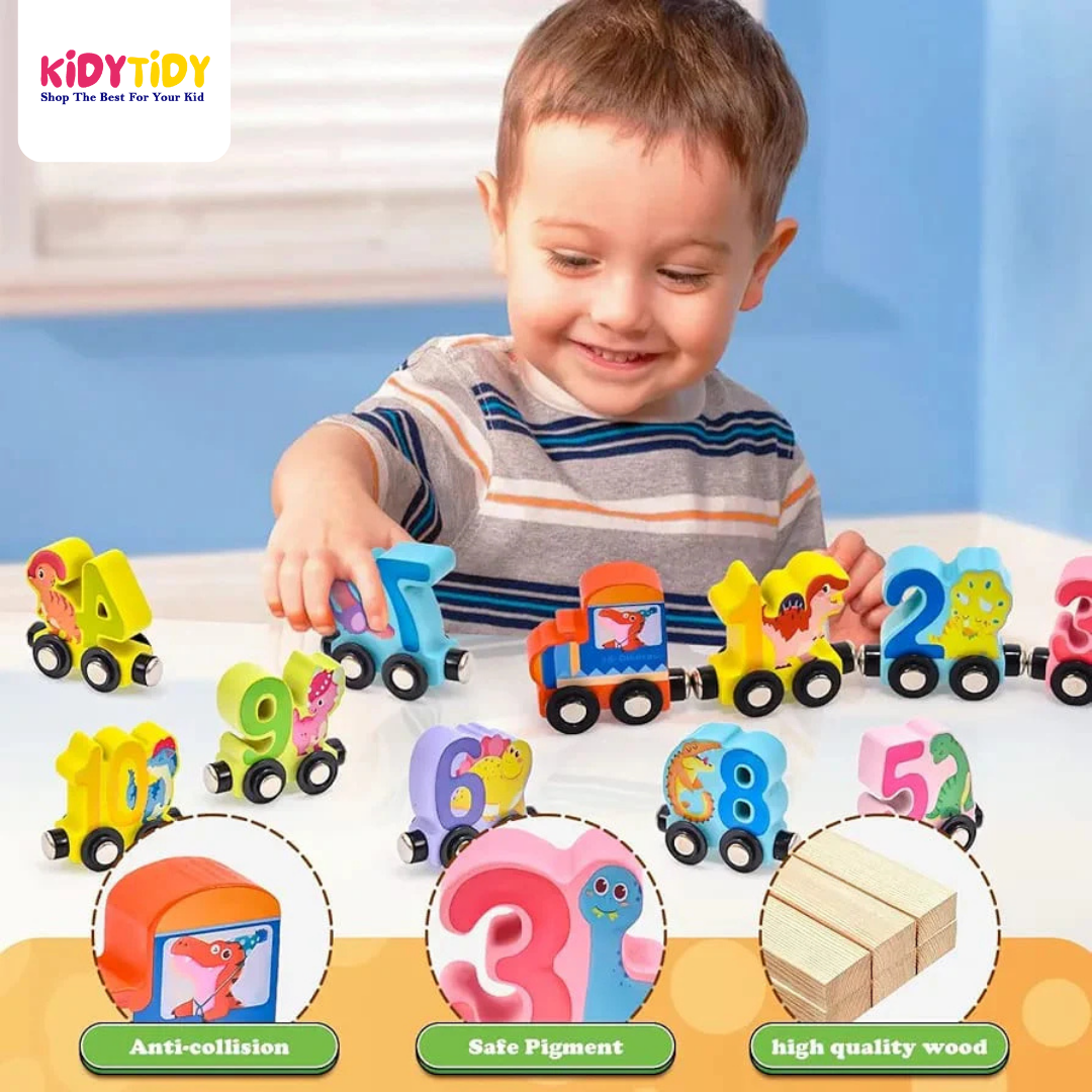Wooden Number Train Toy Set for Toddlers 🚂🔢