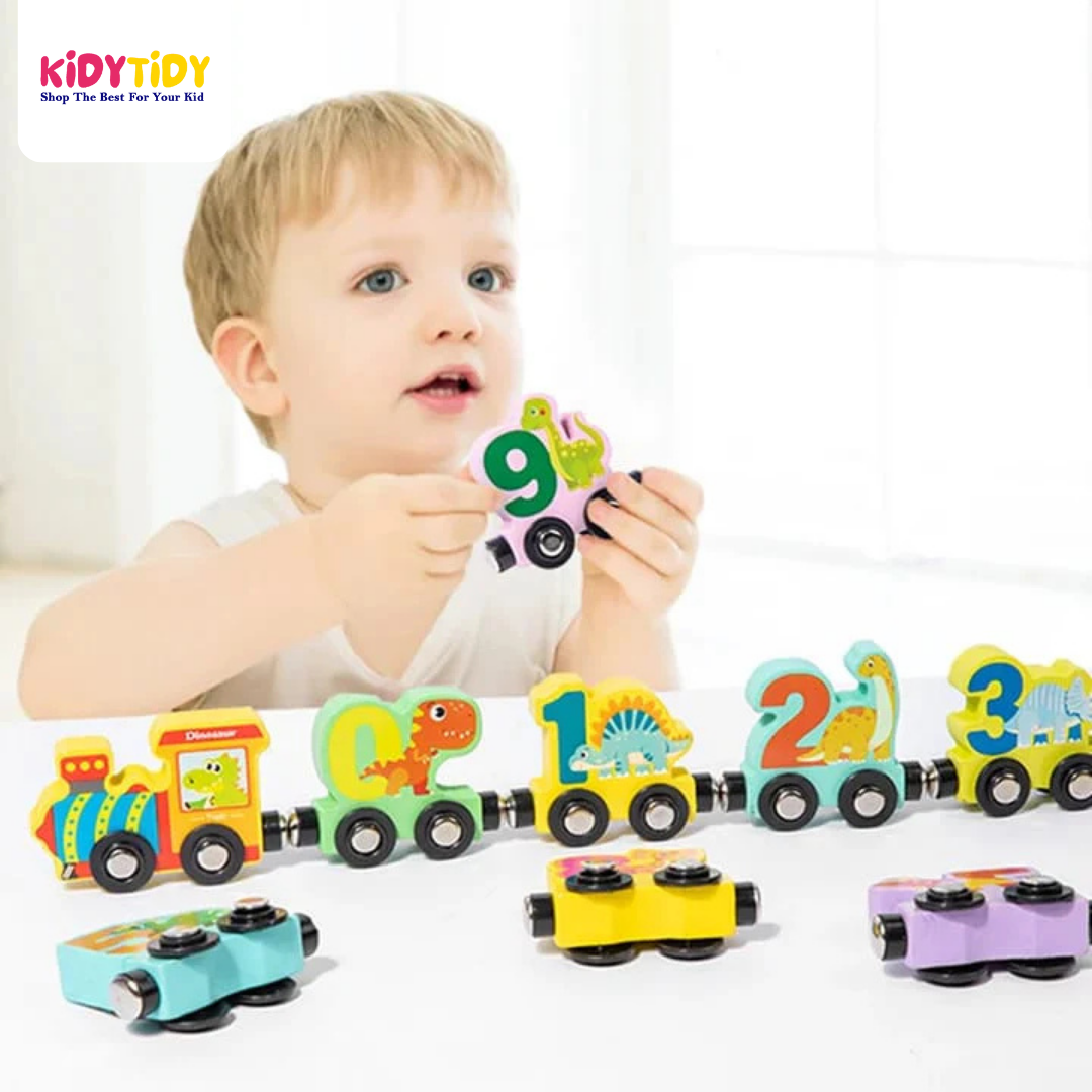Wooden Number Train Toy Set for Toddlers 🚂🔢