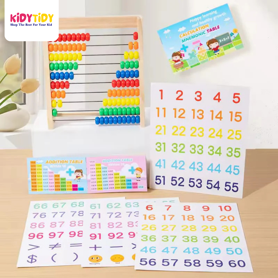 Wooden Educational Abacus with Number Blocks