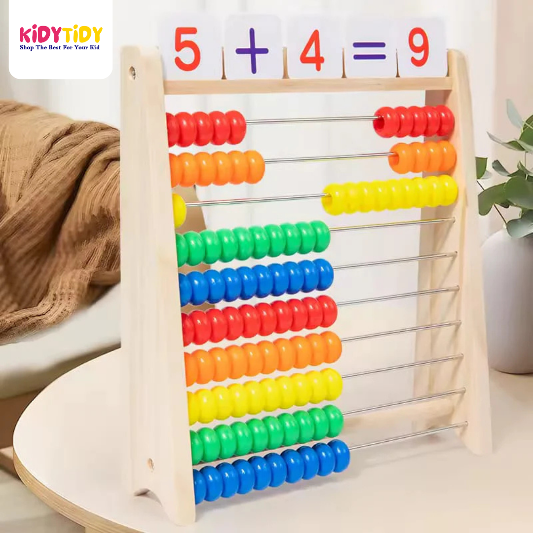 Wooden Educational Abacus with Number Blocks