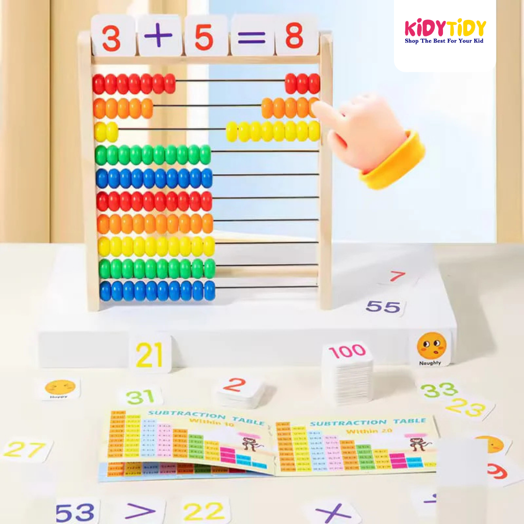 Wooden Educational Abacus with Number Blocks