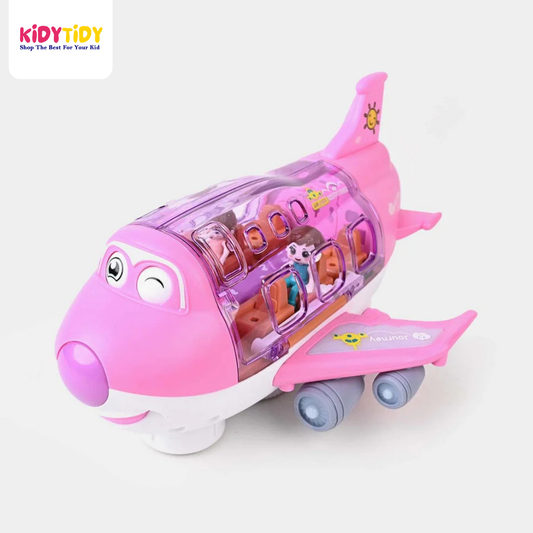 Pink Toy Airplane with Passengers – Kids Playset