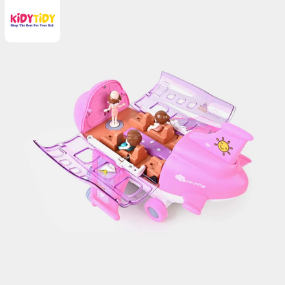 Pink Toy Airplane with Passengers – Kids Playset