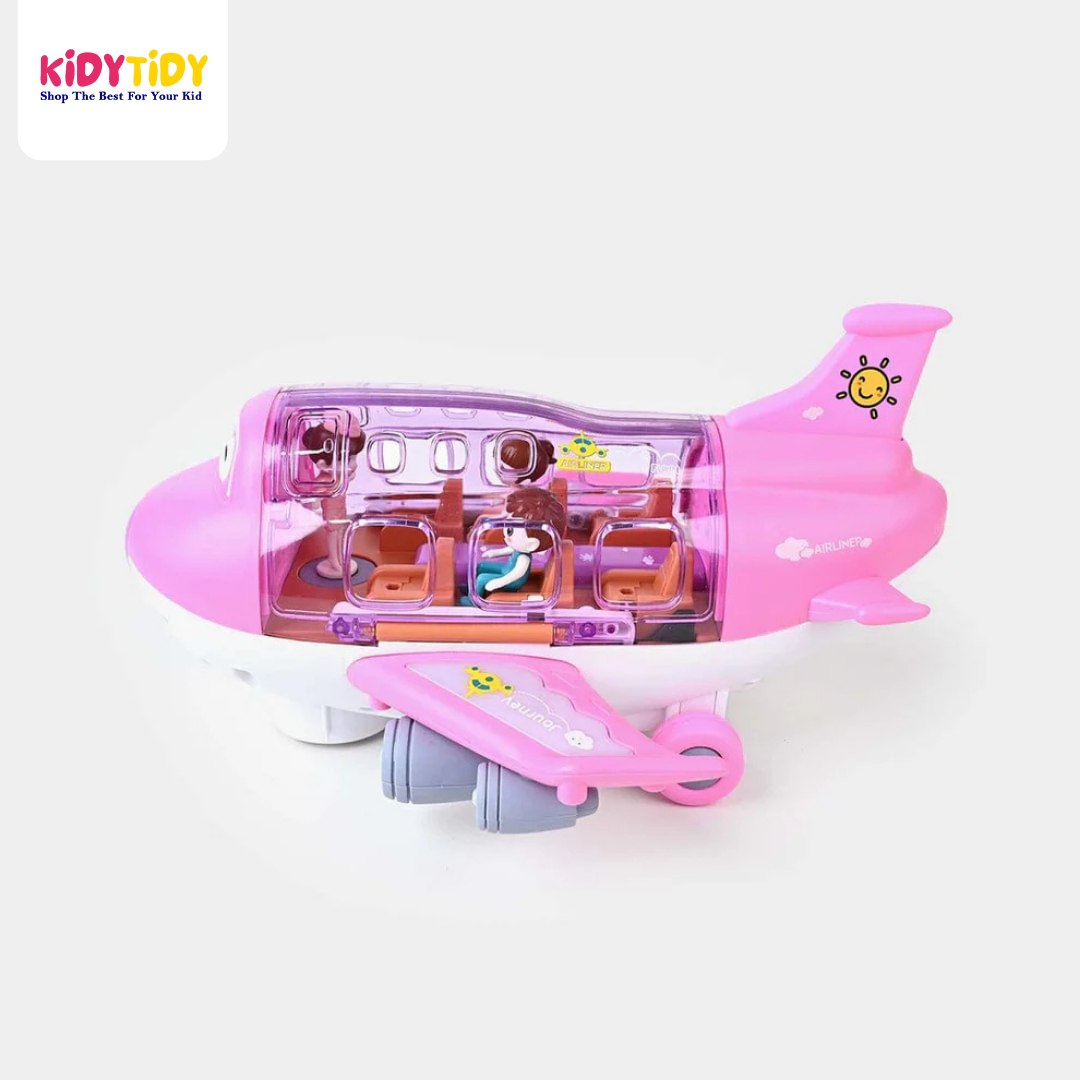 Pink Toy Airplane with Passengers – Kids Playset
