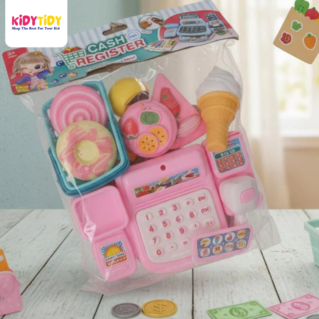 Kids Cash Register Play Set – Pretend Shopping Toy