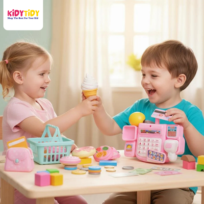 Kids Cash Register Play Set – Pretend Shopping Toy