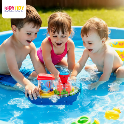 Transparent Gear Land Ship – Rotating Fish Lamp & Lights