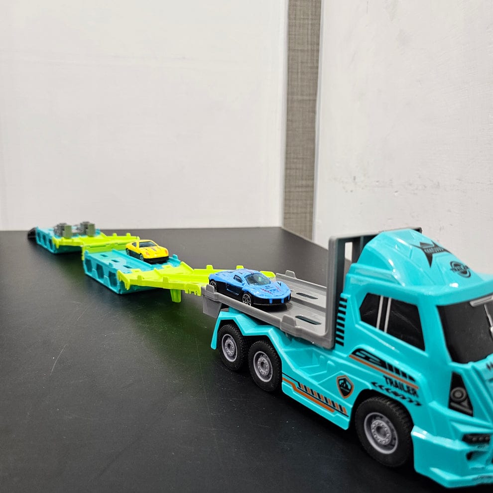 Mini Car Carrier Trailer Truck Toy with Cars – Kids Vehicle Playset