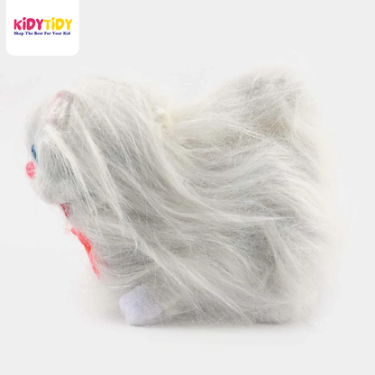 Fluffy White Plush Toy with Bow Tie