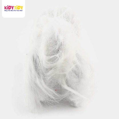 Fluffy White Plush Toy with Bow Tie