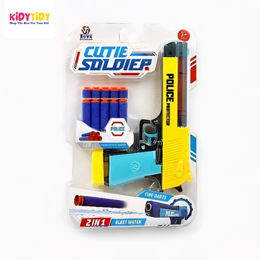 Cutie Soldier 2-in-1 Toy Gun – Foam Dart & Water Blaster