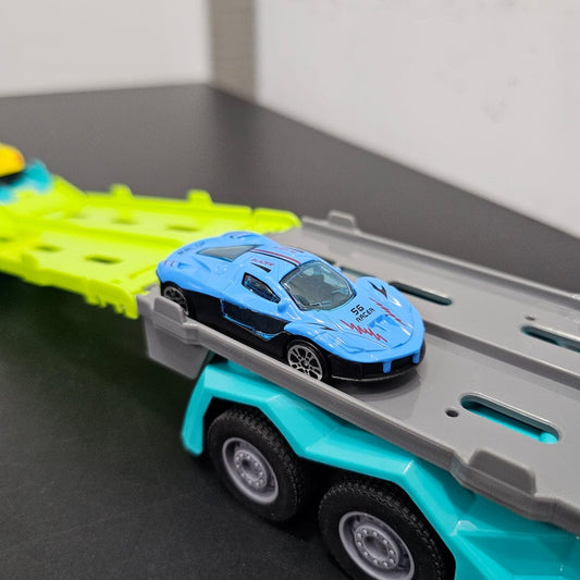 Mini Car Carrier Trailer Truck Toy with Cars – Kids Vehicle Playset