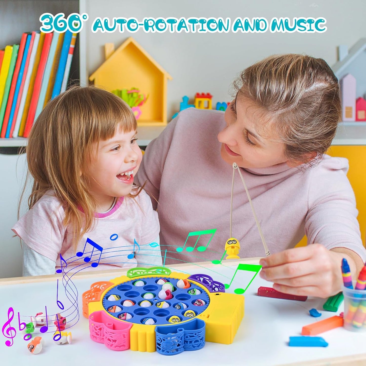 Electric Musical Fishing Game Toy Set for Kids