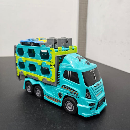 Mini Car Carrier Trailer Truck Toy with Cars – Kids Vehicle Playset