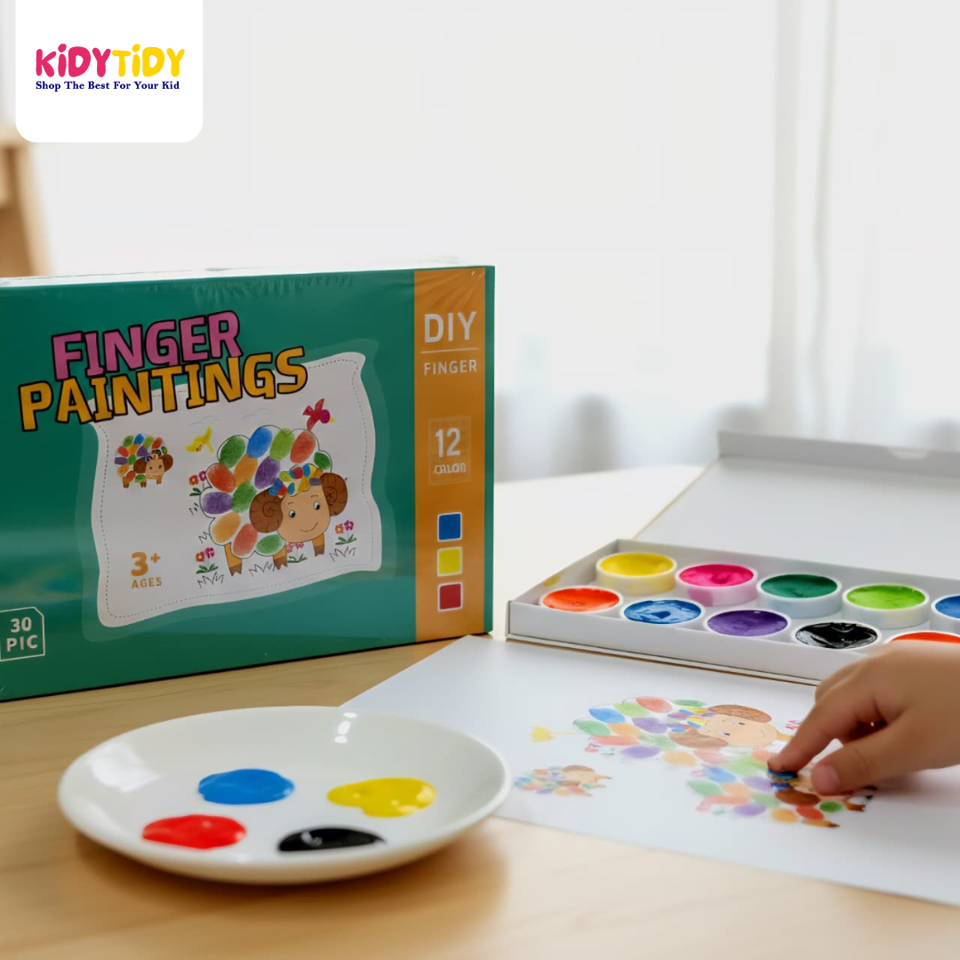 DIY Finger Painting Kit for Kids – 12 Color Set