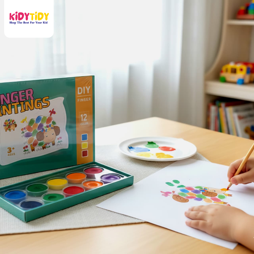 DIY Finger Painting Kit for Kids – 12 Color Set